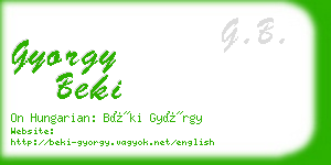 gyorgy beki business card